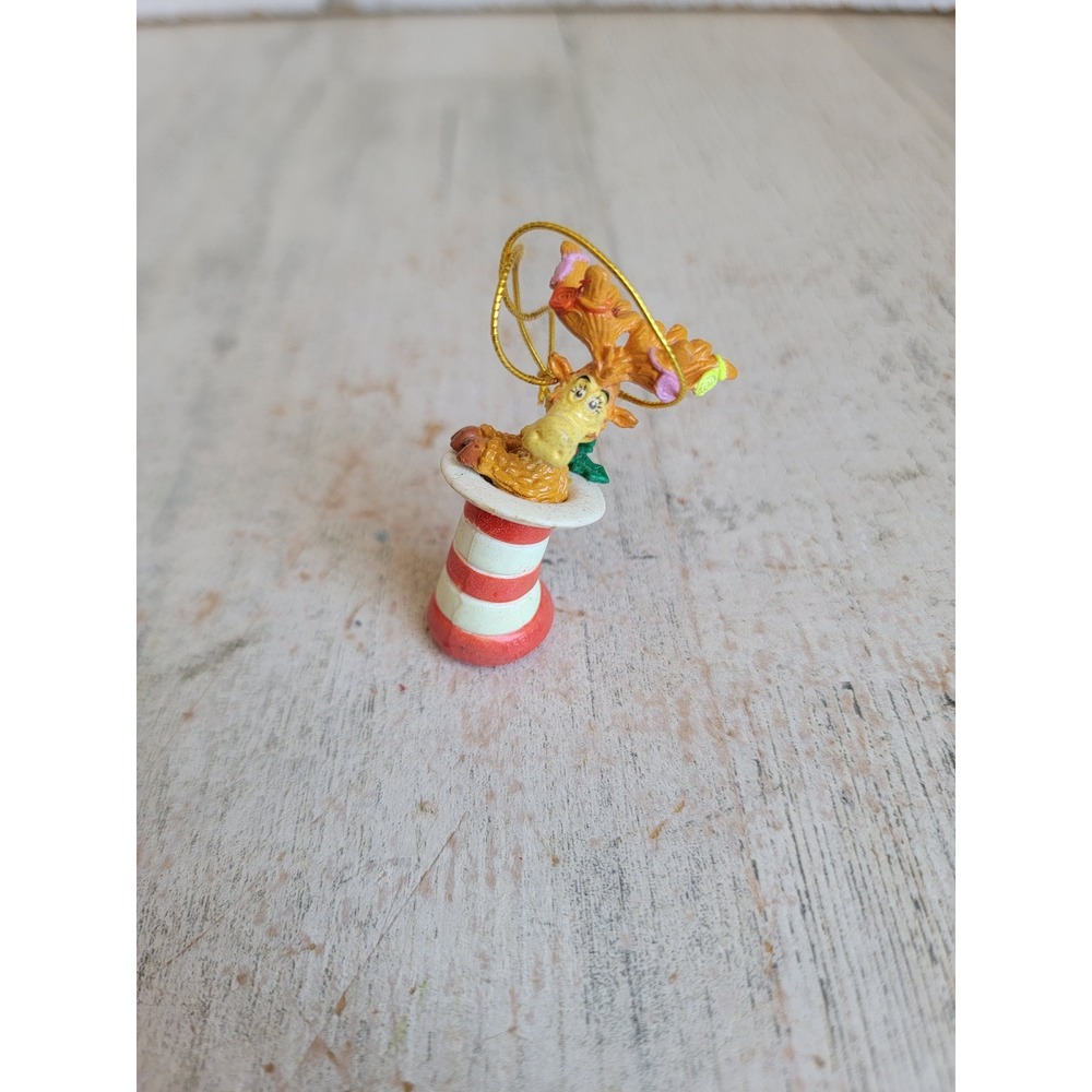 Vintage dr Seuss moose in hat mini ornament Xmas Mistletoe unique home